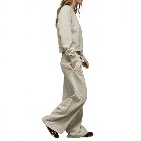 AE Everyday Luxe Wide-Leg Sweatpant American Eagle NWT Green Medium - Picture 5 of 6